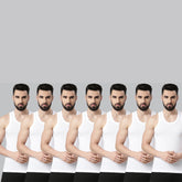 Super Combed Cotton Mens Pack Of 7 White Vest