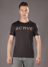 Anti Viral Anti Odour Cool Mens Round Neck Sports Printed T-Shirt