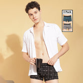 Ultrasoft Super Combed Cotton Elastane Stretch Mens Pack of 3 Printed Trunk