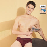 Super Combed Cotton Solid Mens Pack of 2 Brief