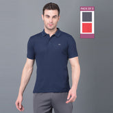 Anti Viral Anti Odour Cool Mens Pack of 3 Collared Polo Sports Solid T-Shirt