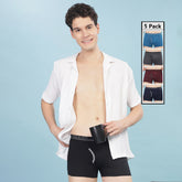 Super Combed Cotton Mens Pack of 5 Solid Mini Trunk