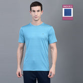 Anti Viral Anti Odour Cool Mens Round Neck Pack Of 2 Sports Printed T-Shirt