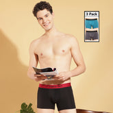 Super Combed Cotton Four Way Stretch Solid Mens Pack of 3 Trunk