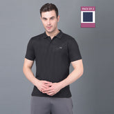 Anti Viral Anti Odour Cool Mens Pack of 2 Collared Polo Sports Solid T-Shirt
