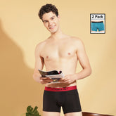 Super Combed Cotton Four Way Stretch Solid Mens Pack of 2 Trunk
