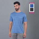 Anti Viral Anti Odour Cool Mens Round Neck Pack Of 3 Sports Printed T-Shirt