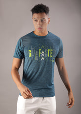 Anti Viral Anti Odour Cool Mens Round Neck Sports Printed T-Shirt