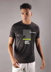 Anti Viral Anti Odour Cool Mens Round Neck Sports Printed T-Shirt