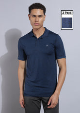 Anti Viral Anti Odour Cool Mens Pack of 2 Collared Polo Sports Solid T-Shirt