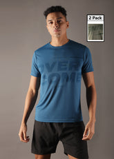 Anti Viral Anti Odour Cool Mens Round Neck Pack Of 2 Sports Printed T-Shirt