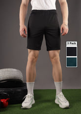 Anti Viral Anti Odour Cool Mens Pack Of 3 Sports Shorts