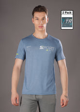 Anti Viral Anti Odour Cool Mens Round Neck Pack Of 2 Sports Printed T-Shirt