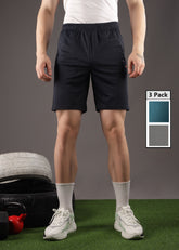 Anti Viral Anti Odour Cool Mens Pack Of 3 Sports Shorts