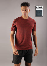 Anti Viral Anti Odour Cool Mens Round Neck Pack Of 2 Sports Printed T-Shirt