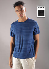Anti Viral Anti Odour Cool Mens Round Neck Pack Of 2 Sports Printed T-Shirt