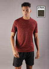 Anti Viral Anti Odour Cool Mens Round Neck Pack Of 2 Sports Printed T-Shirt