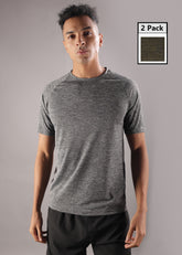 Anti Viral Anti Odour Cool Mens Round Neck Pack Of 2 Sports Printed T-Shirt