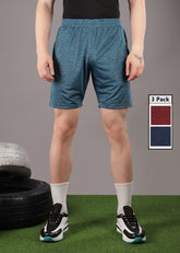 Anti Viral Anti Odour Cool Mens Pack Of 3 Sports Shorts