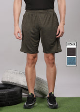 Anti Viral Anti Odour Cool Mens Pack Of 3 Sports Shorts