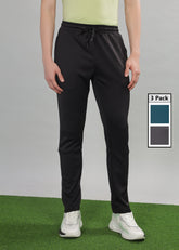 Anti Viral Anti Odour Cool Mens Pack Of 3 Sports Track Pant