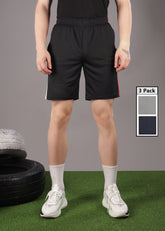 Anti Viral Anti Odour Cool Mens Pack Of 3 Sports Shorts
