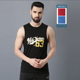 Force NXT Super Combed Cotton Mens Pack of 3 Printed Muscle Tee
