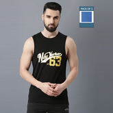 Force NXT Super Combed Cotton Mens Pack of 2 Printed Muscle Tee