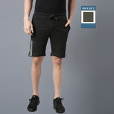 Force NXT Super Combed Cotton Mens Pack of 2 Solid Shorts