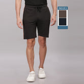 Force NXT Super Combed Cotton Mens Pack of 3 Solid Shorts