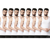 Super Combed Egyptian Cotton Mens Pack Of 8 White Vest