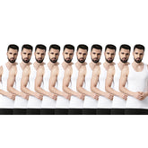 Super Combed Egyptian Cotton Mens Pack Of 10 White Vest