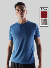 Anti Viral Anti Odour Cool Mens Round Neck Pack Of 3 Sports Printed T-Shirt