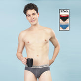 Super Combed Cotton Solid Mens Pack of 3 Brief