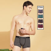 Super Combed Cotton Four Way Stretch Mens Pack of 5 Striped Trunk