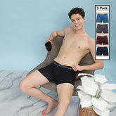 Super Combed Cotton Soft Rib Mens Pack of 5 Solid Trunk