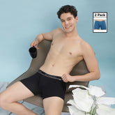 Super Combed Cotton Soft Rib Men Pack of 2 Solid Trunk