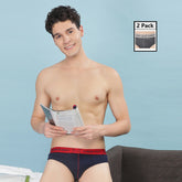 Super Combed Cotton Solid Mens Pack of 2 Brief