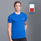 Force NXT Super Combed Cotton Mens Round Neck Pack of 3 Solid T-Shirt