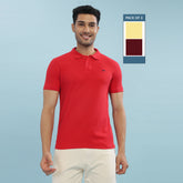 Force NXT Super Combed Cotton Mens Pack Of 3 Collared Polo Solid T-Shirt