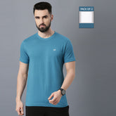 Force NXT Super Combed Cotton Mens Round Neck Pack of 2 Solid T-Shirt