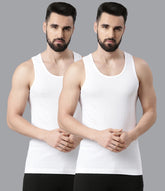 Super Combed Egyptian Cotton Mens Pack Of 2 White Vest