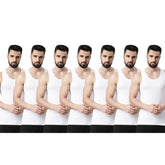 Super Combed Egyptian Cotton Mens Pack Of 7 White Vest