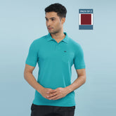Force NXT Super Combed Cotton Mens Pack Of 2 Collared Polo Solid T-Shirt