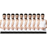 Super Combed Cotton Mens Pack Of 10 White Vest