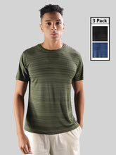 Anti Viral Anti Odour Cool Mens Round Neck Pack Of 3 Sports Printed T-Shirt