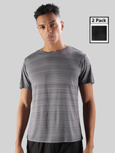 Anti Viral Anti Odour Cool Mens Round Neck Pack Of 2 Sports Printed T-Shirt