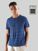 Anti Viral Anti Odour Cool Mens Round Neck Pack Of 2 Sports Printed T-Shirt