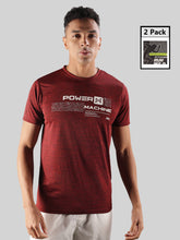 Anti Viral Anti Odour Cool Mens Round Neck Pack Of 2 Sports Printed T-Shirt