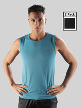 Anti Viral Anti Odour Cool Mens Pack Of 2 Sports Muscle T-Shirt